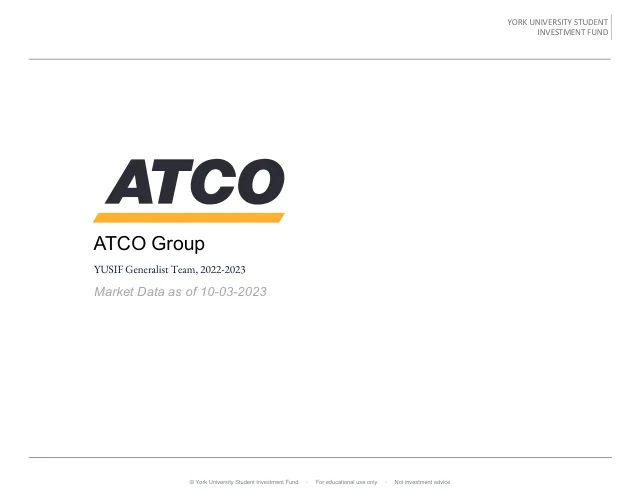 ATCO Ltd. pitch cover