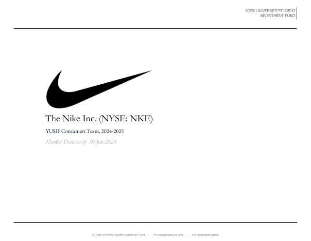 NIKE, Inc. pitch cover