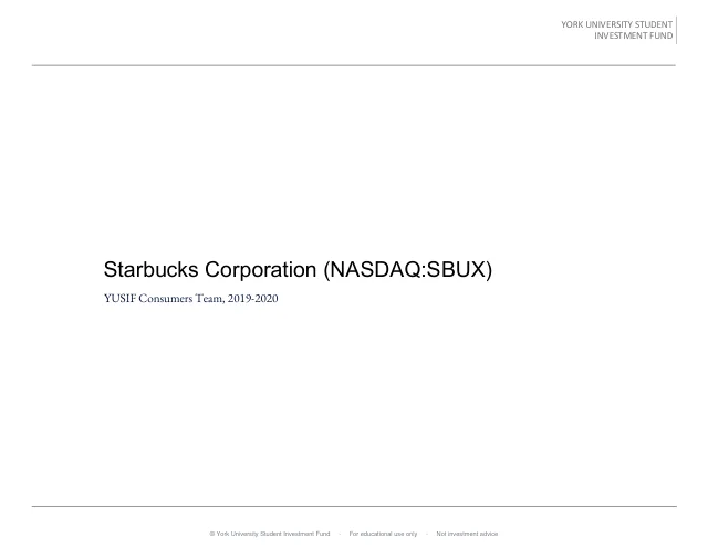 Starbucks Corporation pitch cover