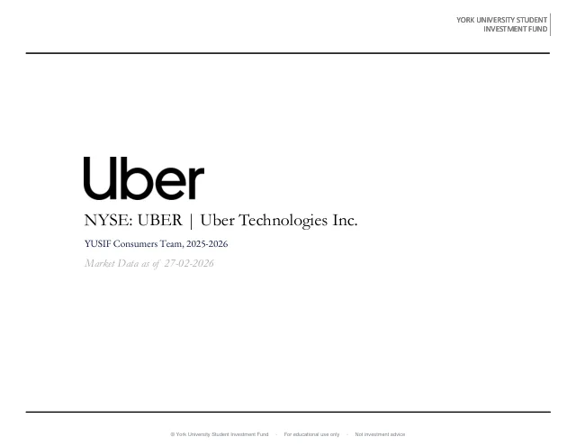Uber Technologies Inc. pitch cover