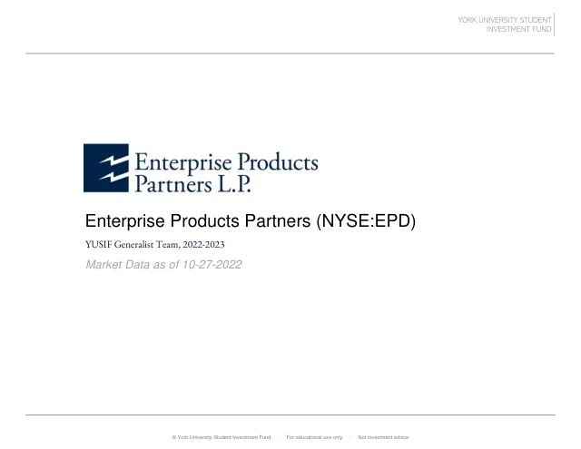 Enterprise Products Partners pitch cover