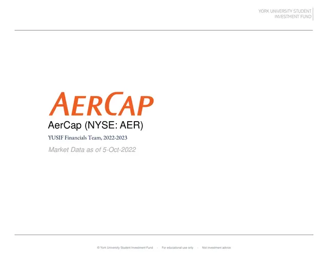 AerCap Holdings N.V. pitch cover