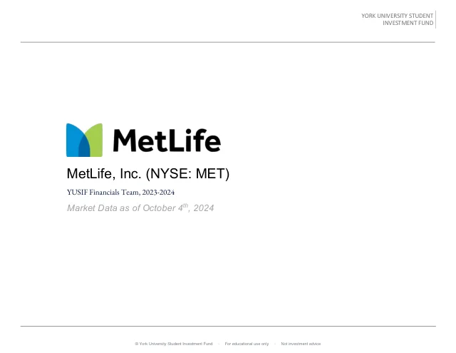 MetLife, Inc. pitch cover