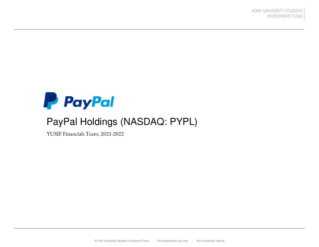 PayPal Holdings pitch cover