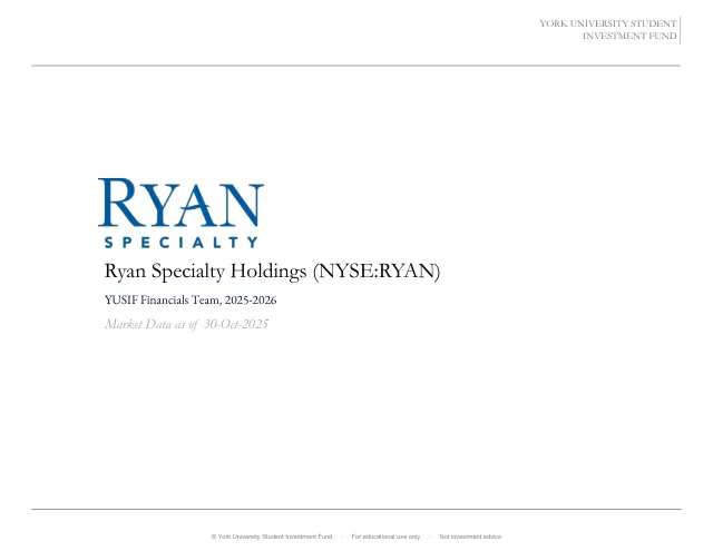 Ryan Specialty Holdings, Inc. pitch cover