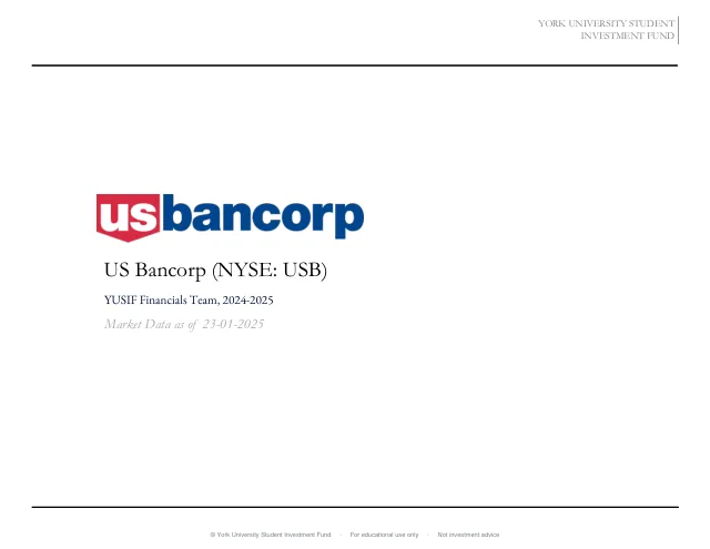 US Bancorp pitch cover