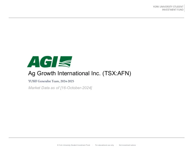 Ag Growth International Inc. pitch cover