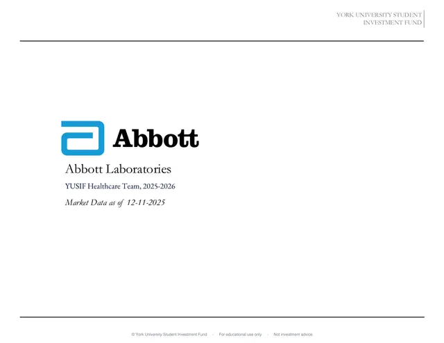 Abbott Laboratories pitch cover