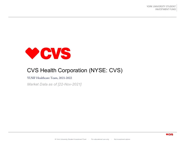 CVS Health Corporation pitch cover