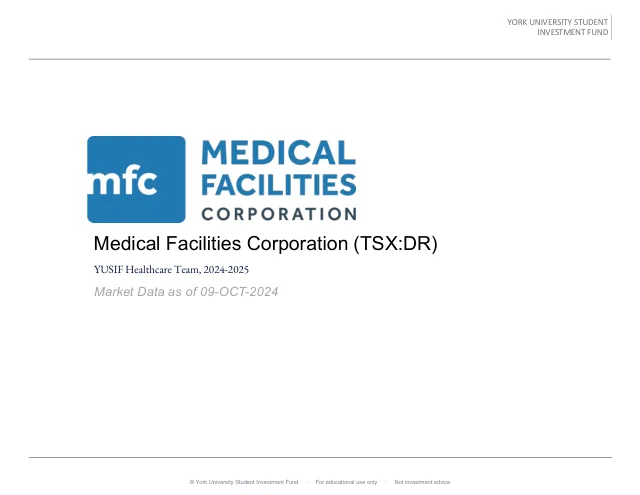 Medical Facilities Corporation pitch cover