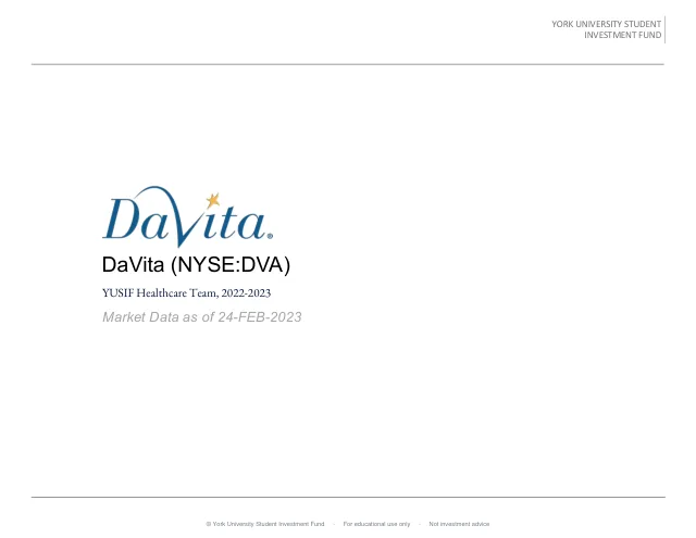 DaVita pitch cover