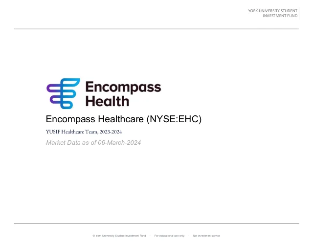 Encompass Health pitch cover