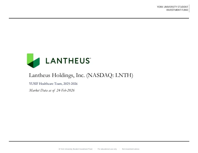 Lantheus Holdings, Inc. pitch cover