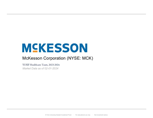 McKesson Corporation pitch cover