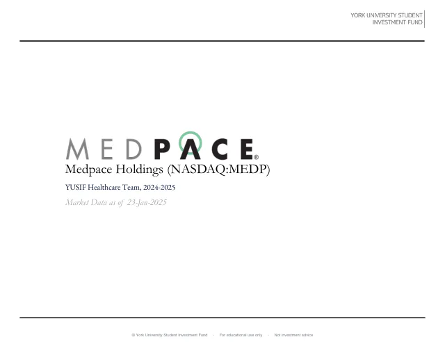 Medpace Holdings pitch cover