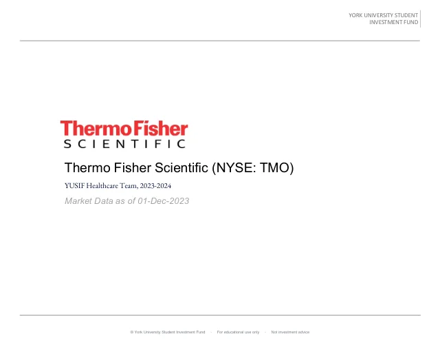 Thermo Fisher Scientific pitch cover