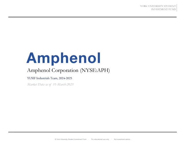 Amphenol Corporation pitch cover