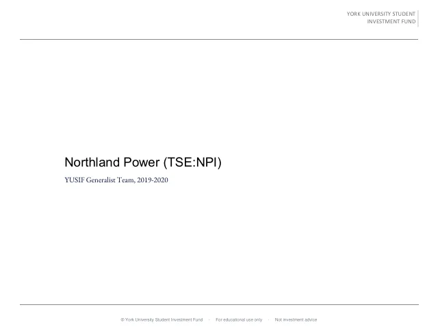 Northland Power pitch cover
