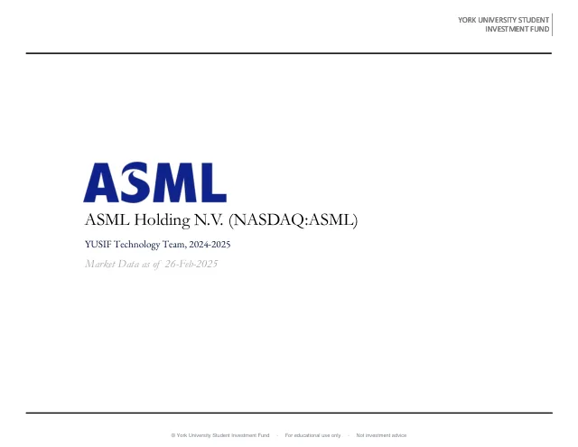 ASML Holding N.V. pitch cover