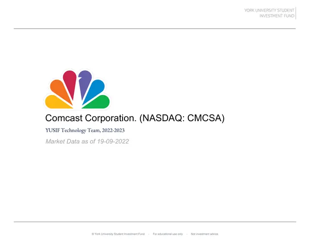 Comcast Corporation pitch cover