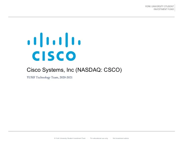 Cisco Systems, Inc pitch cover