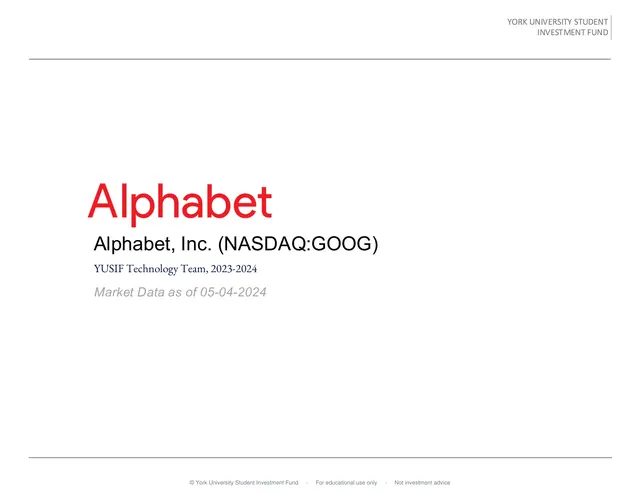Alphabet Inc. pitch cover