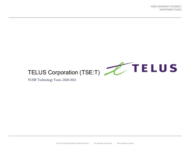 TELUS Corporation pitch cover